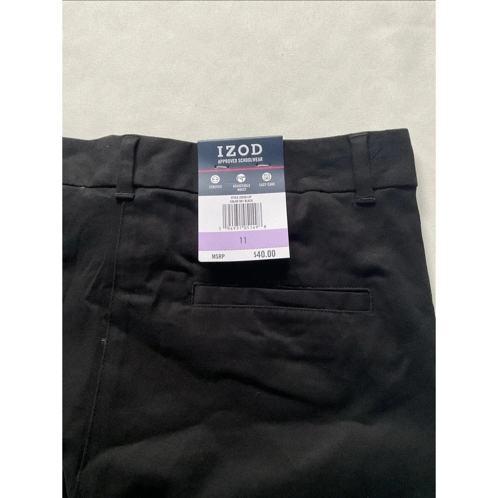 Izod Approved Schoolwear Size 11 Black Skinny Bermuda‎ Shorts School Uniform
